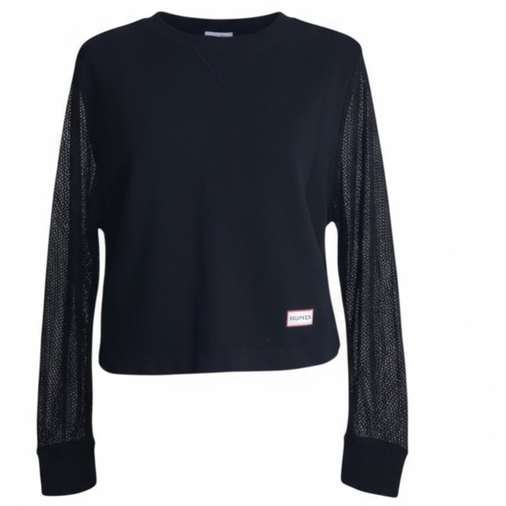 Hunter / Target collab black with mesh sleeves crop top. Size small GUC - Picture 2 of 5